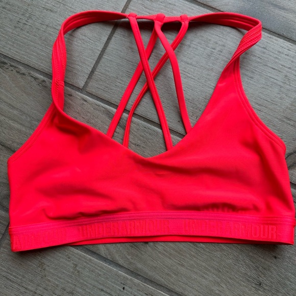 Under Armour Hot Coral  Sports Bra - Picture 1 of 3